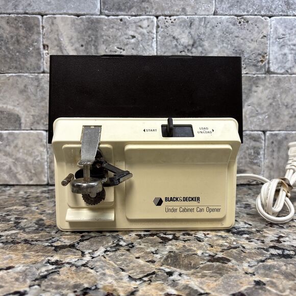 VTG Black & Decker Under Cabinet Can Opener Model EC59D Type 2 Works + Bracket - Picture 1 of 6